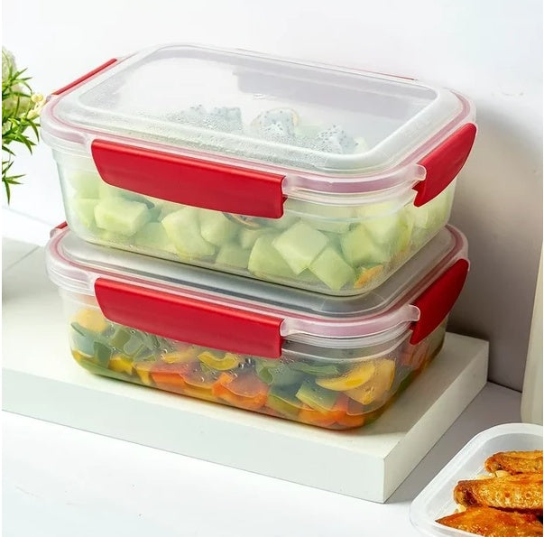 5-Pc Stackable Glass Food Storage Containers – Airtight Snap Lids