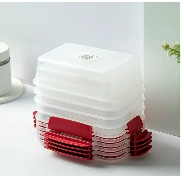 5-Pc Stackable Glass Food Storage Containers – Airtight Snap Lids