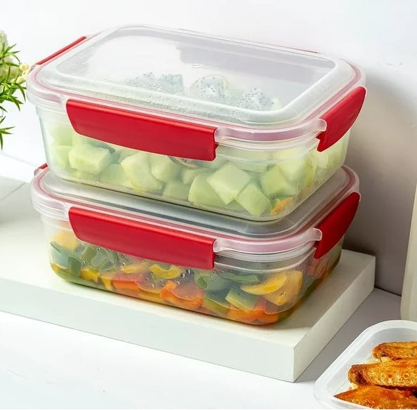 5-Pc Stackable Glass Food Storage Containers – Airtight Snap Lids